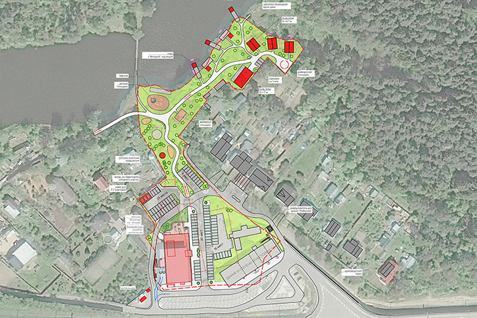 Генеральный план территории и близлежащих окрестностей