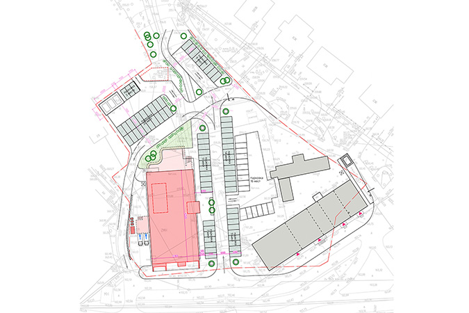 Схема расположения здания на участке